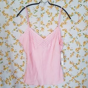 DKNY Silk Pink Tank Top V neck